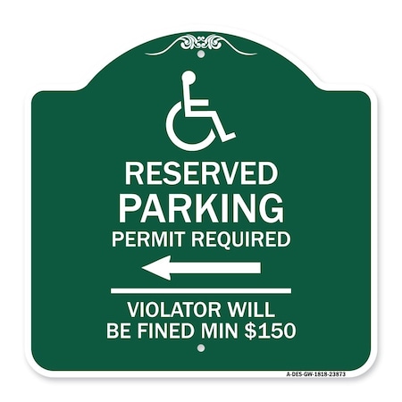 Modern Isa Symbol Connecticut Reserved Parking Permit Required Violators Will Be Fin Aluminum Sign